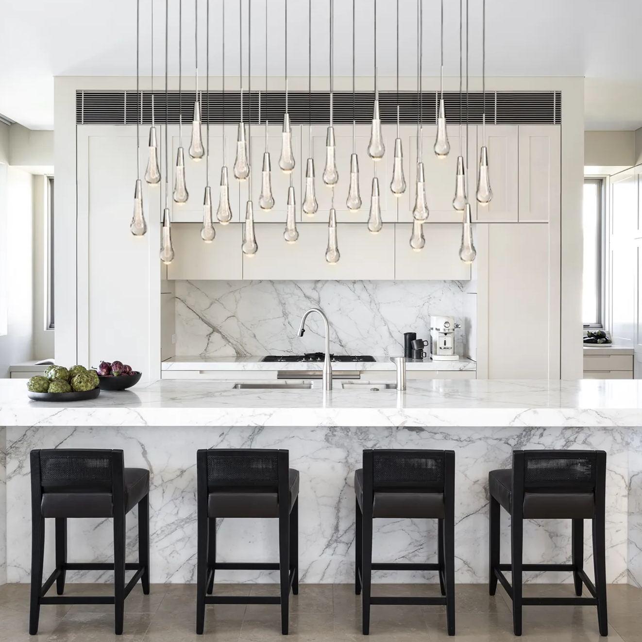Soltaire Crystal Linear Chandelier 37" 50" 60'' 70" 87" 120''W - King Lamps