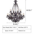 Vintage Iron Simple Candle Art Chandelier for Living Room / Villa / Stairs - King Lamps
