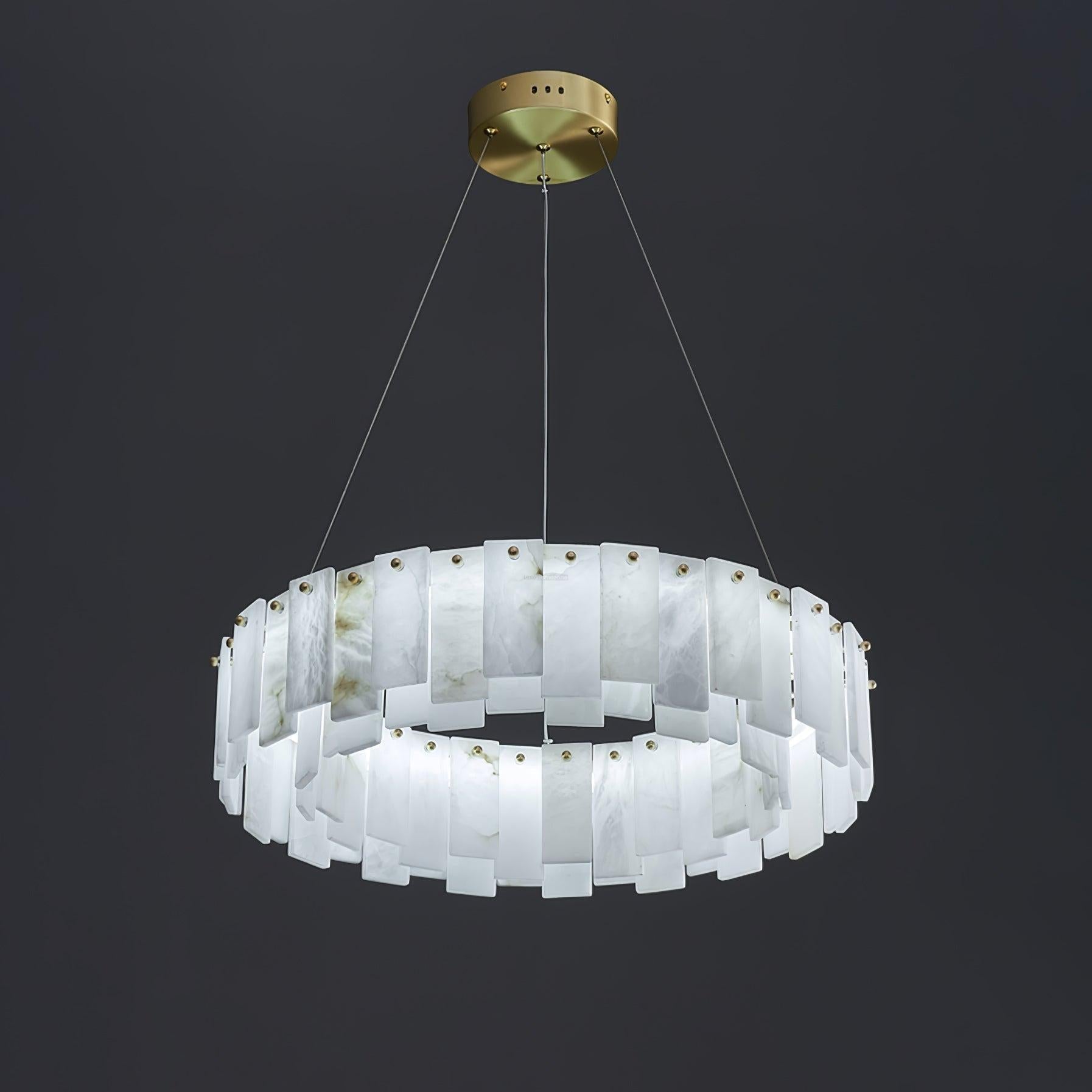 Halos Alabaster Round/Square Chandelier - King Lamps