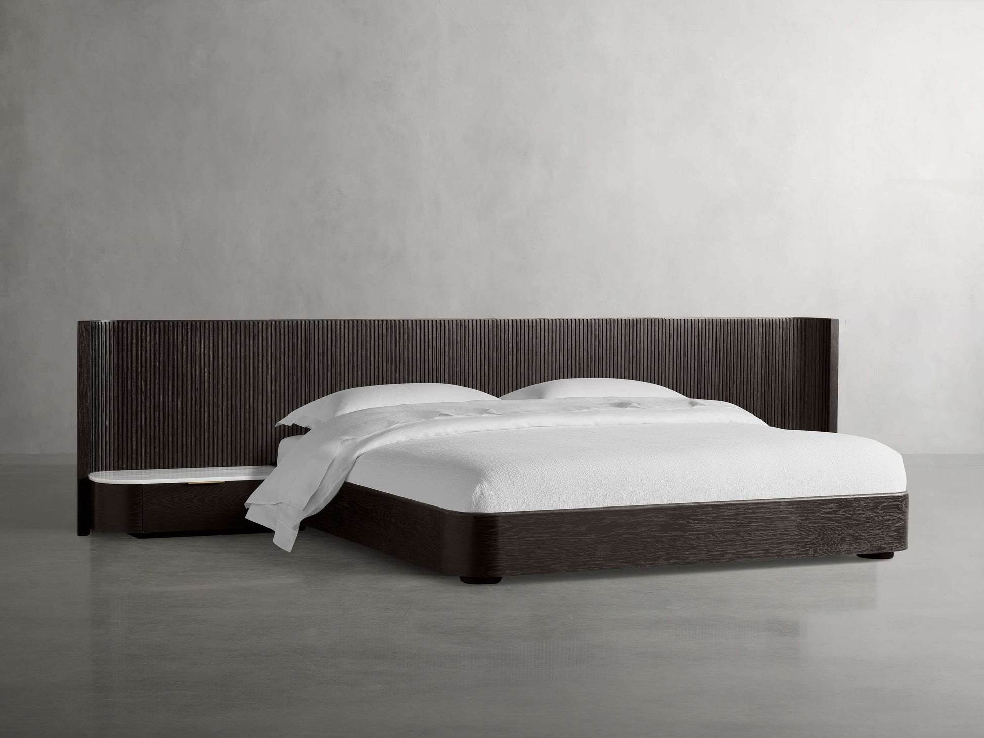 Finnley Extended Headboard Bed - King Lamps