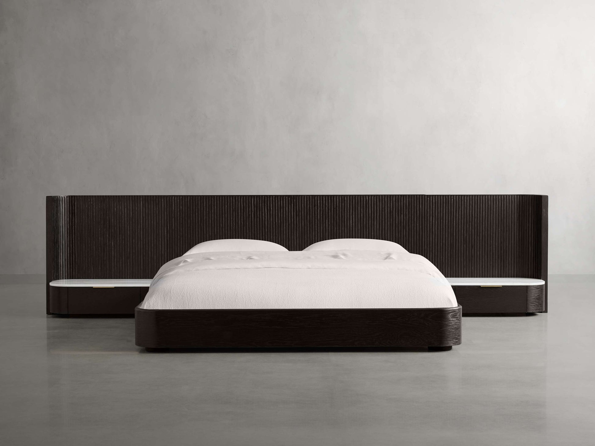 Finnley Extended Headboard Bed - King Lamps