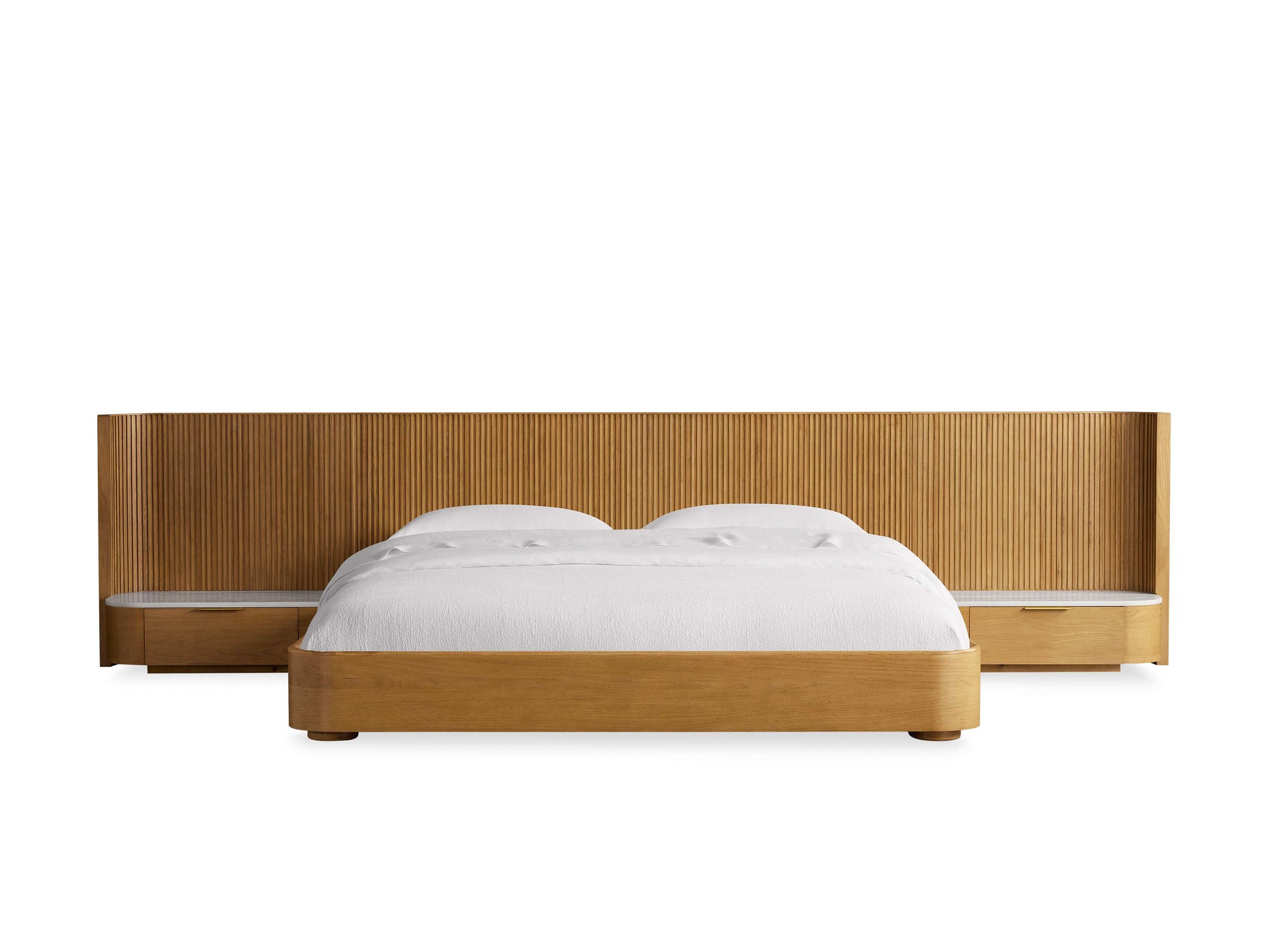 Finnley Extended Headboard Bed - King Lamps