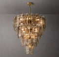 LATTICE SMOKE GLASS TIERED CHANDELIER 47