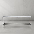 Thaddeus Forged Iron Rectangle Marble Console Table 60