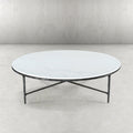 Thaddeus Forged Iron Marble Round Coffee Table 36