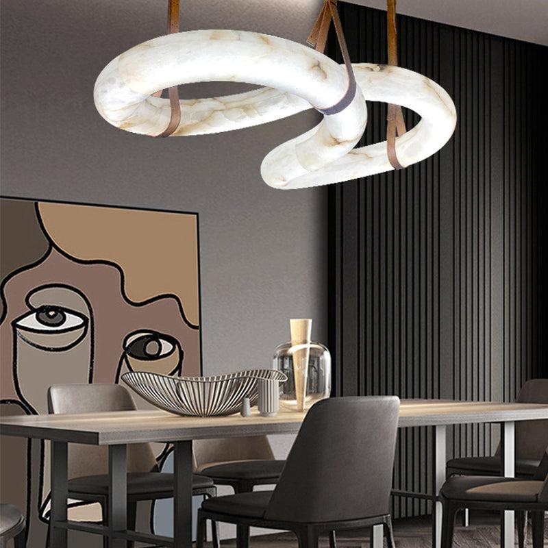 Beverly Designer Contemporary Alabaster Chandelier for Living Room - King Lamps