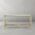 Thaddeus Forged Iron Rectangle Marble Console Table 60