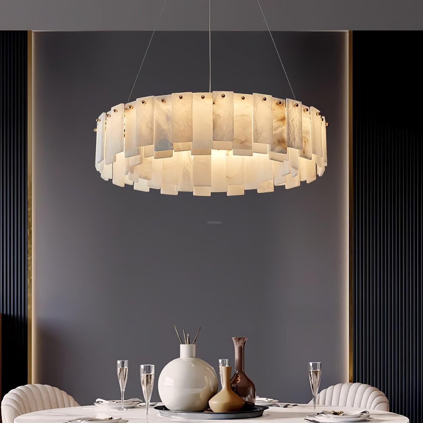 Halos Alabaster Round/Square Chandelier - King Lamps