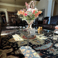 Thaddeus Forged Iron Square Glass Coffee Table - King Lamps
