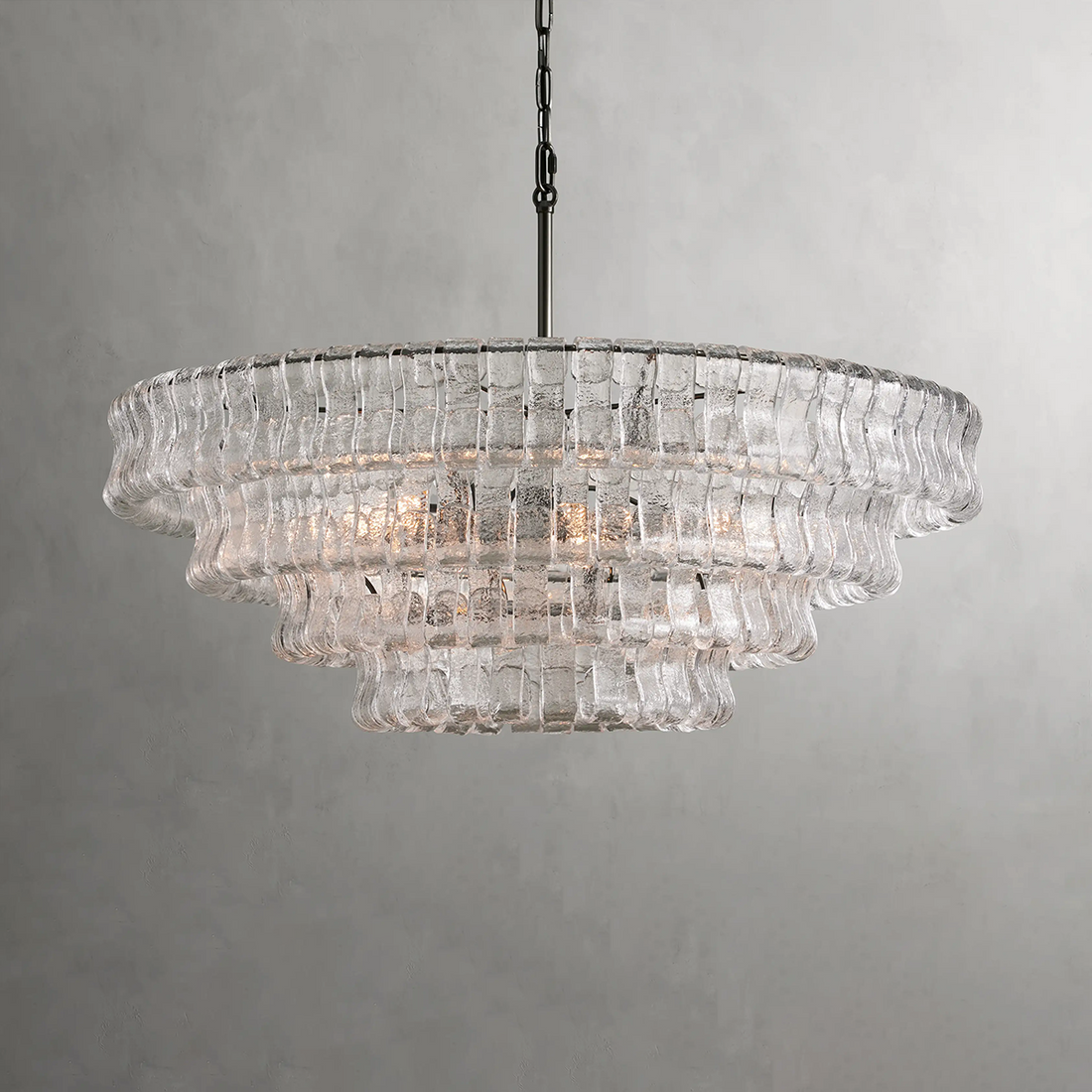 Art Glass Ghiaccio Round Chandelier 36" 48" 60" - King Lamps