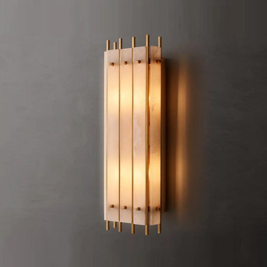 San Marco Alabaster Grand Rectangular Sconce - King Lamps