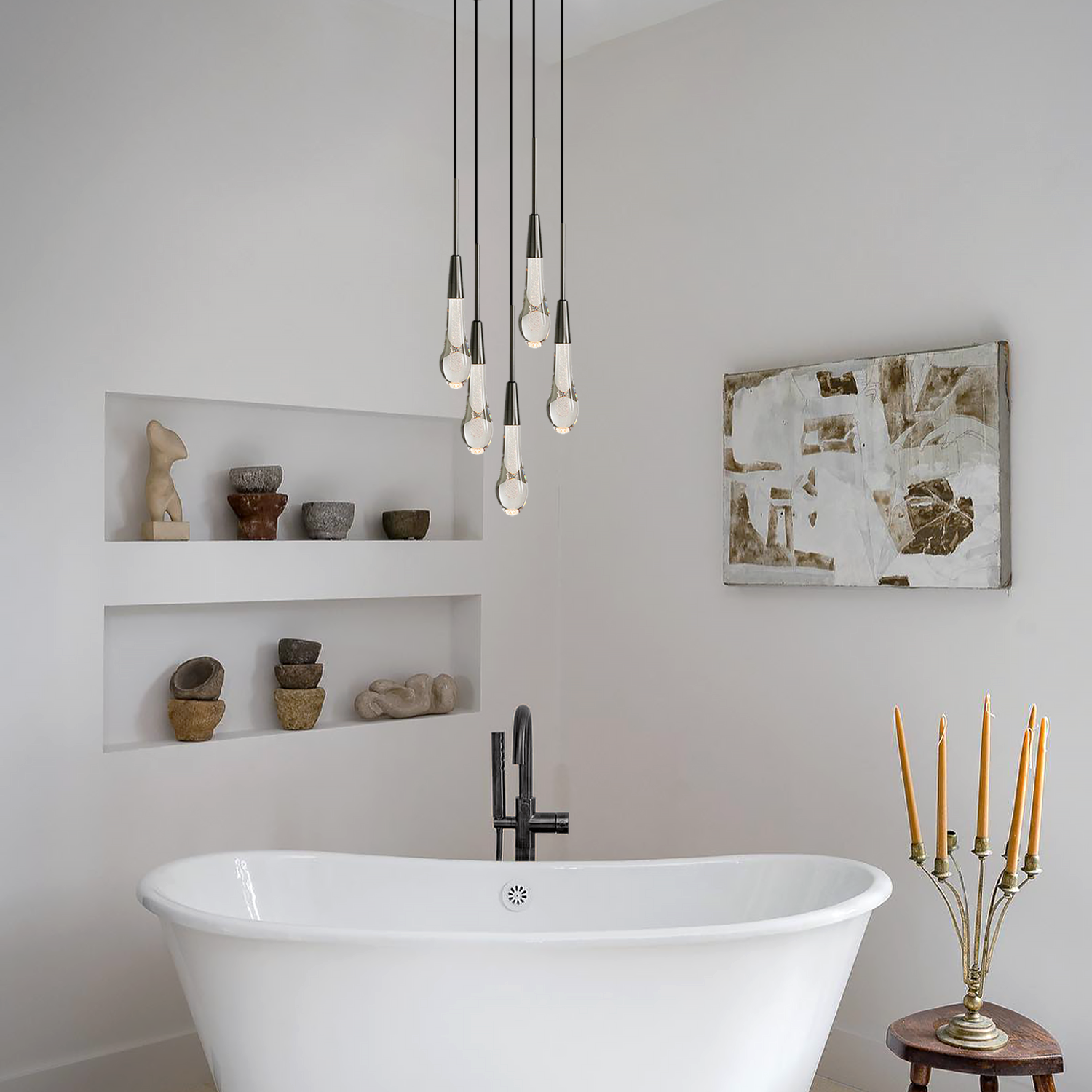 Soltaire Cluster Crystal Pendant 3 Light 5 Light 7Light - King Lamps