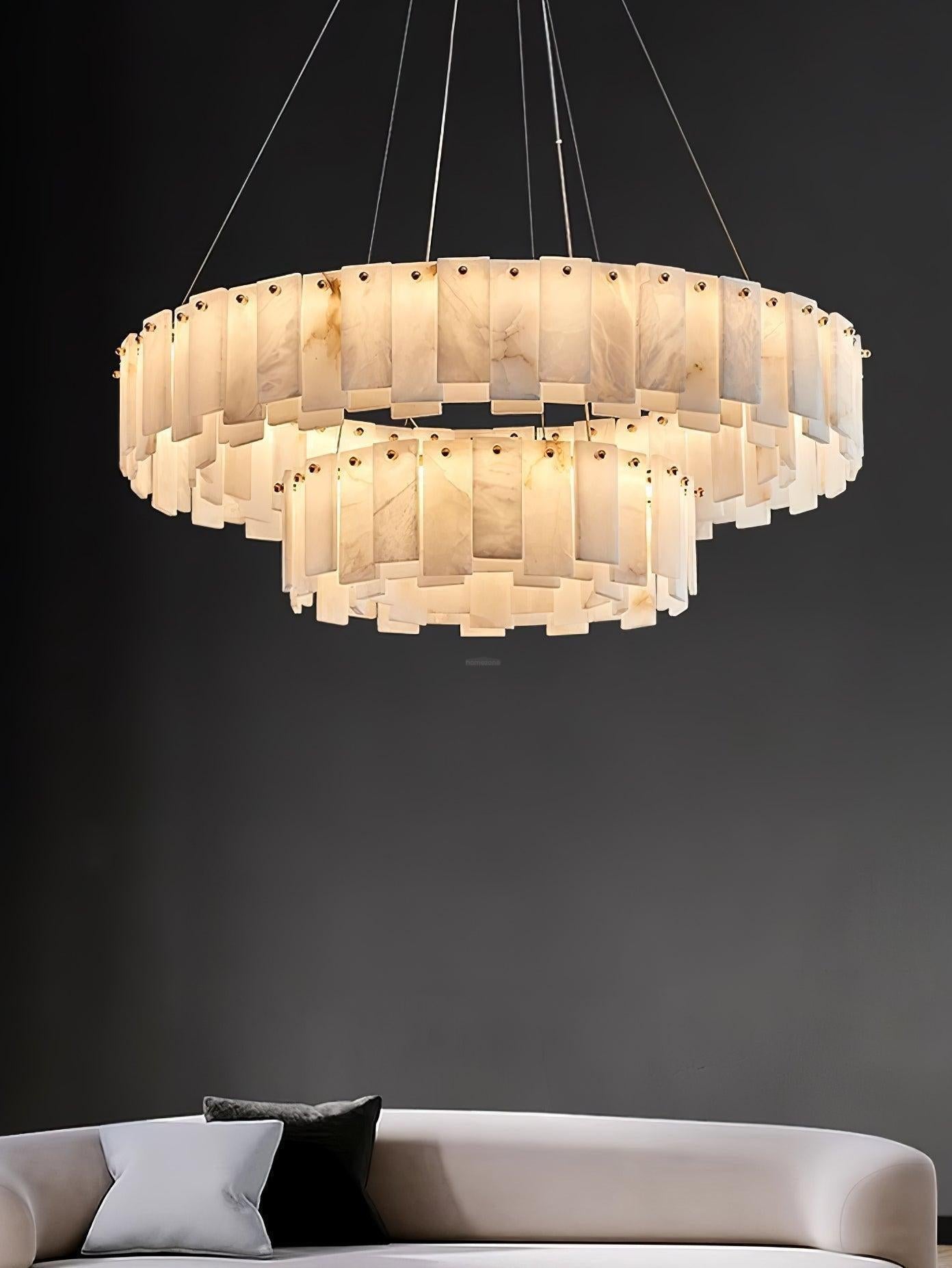 Halos Alabaster Round/Square Chandelier - King Lamps