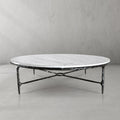 Thaddeus Forged Iron Marble Round Coffee Table 36