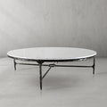 Thaddeus Forged Iron Marble Round Coffee Table 36