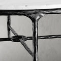 Thaddeus Forged Iron Marble Round Coffee Table 36