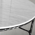 Thaddeus Forged Iron Marble Round Coffee Table 36