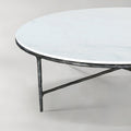 Thaddeus Forged Iron Marble Round Coffee Table 36