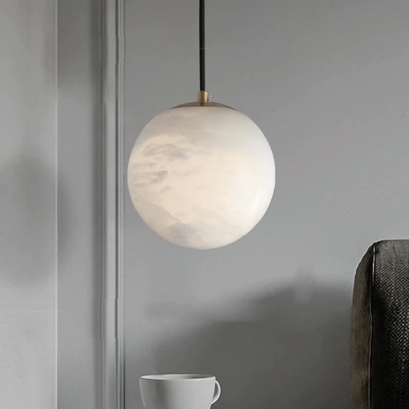 Hansa Alabaster Ball Pendant Light, Island Mini Pendant Light - King Lamps