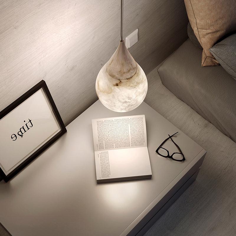 Hailey Alabaster Raindrop Pendant Lighting, Dining Table Pendant - King Lamps