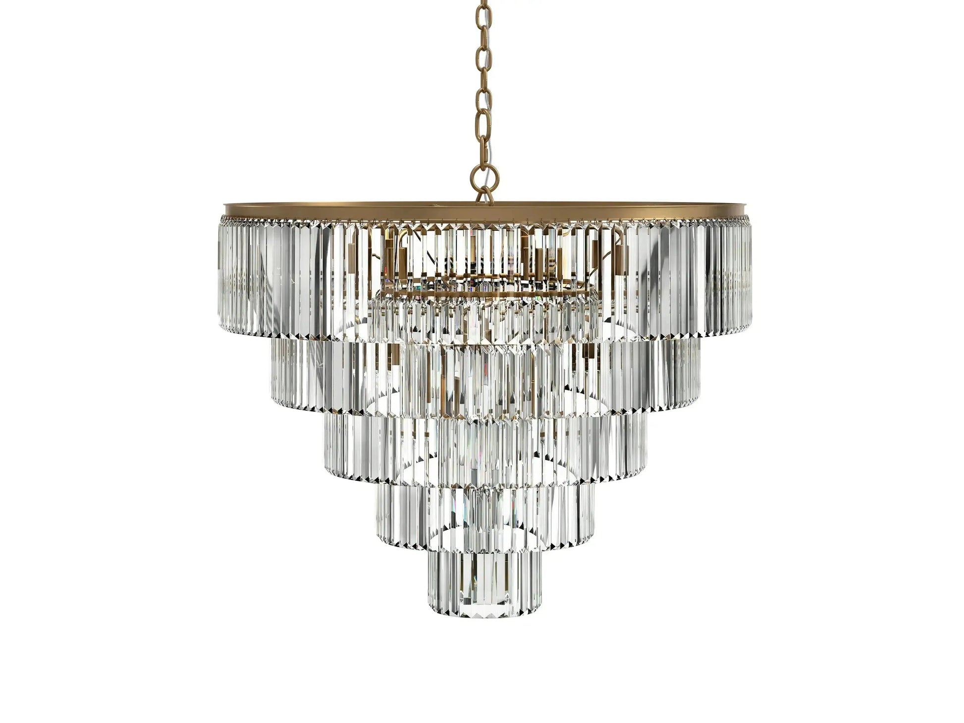 Leyland Tiered Round Crystal Chandelier - King Lamps