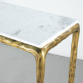 Thaddeus Forged Iron Rectangle Marble Console Table 60