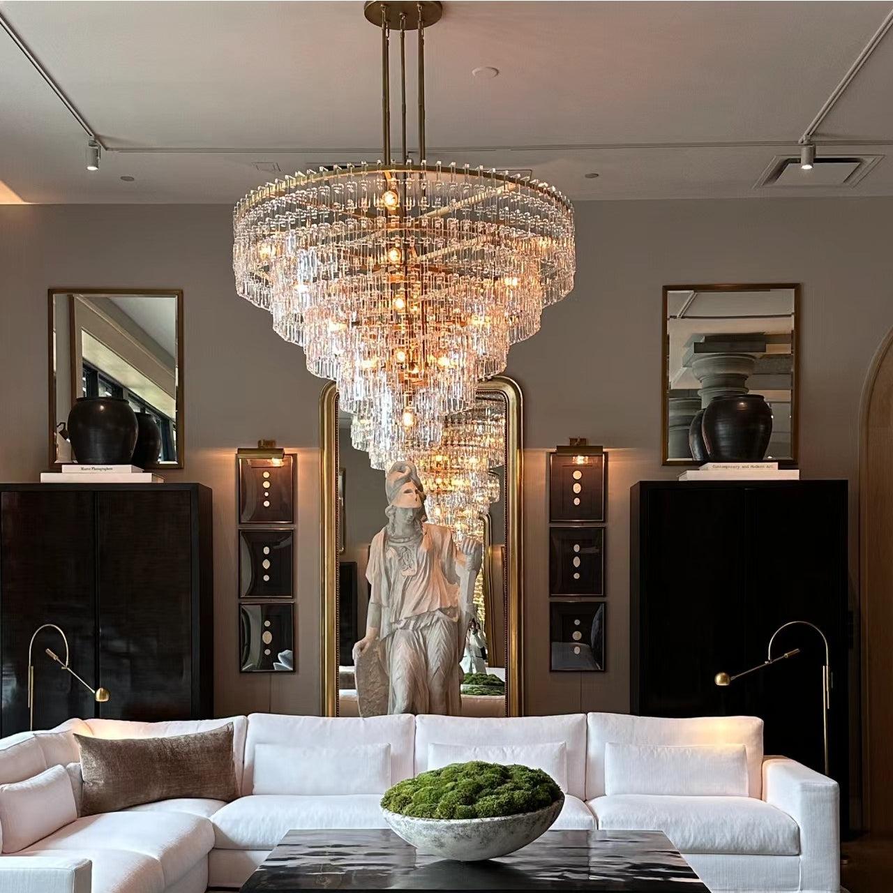 Marigan Crystal 3-Tier Round Chandelier 36" - King Lamps
