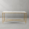 Thaddeus Forged Iron Rectangle Marble Console Table 60