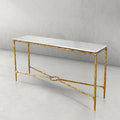 Thaddeus Forged Iron Rectangle Marble Console Table 60