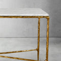 Thaddeus Forged Iron Rectangle Marble Console Table 60