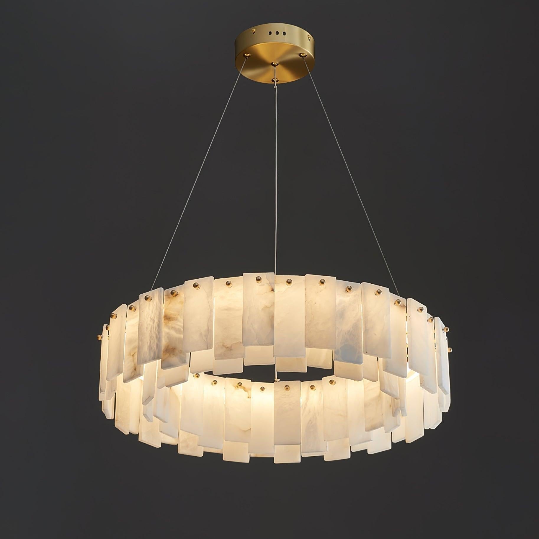 Halos Alabaster Round/Square Chandelier - King Lamps