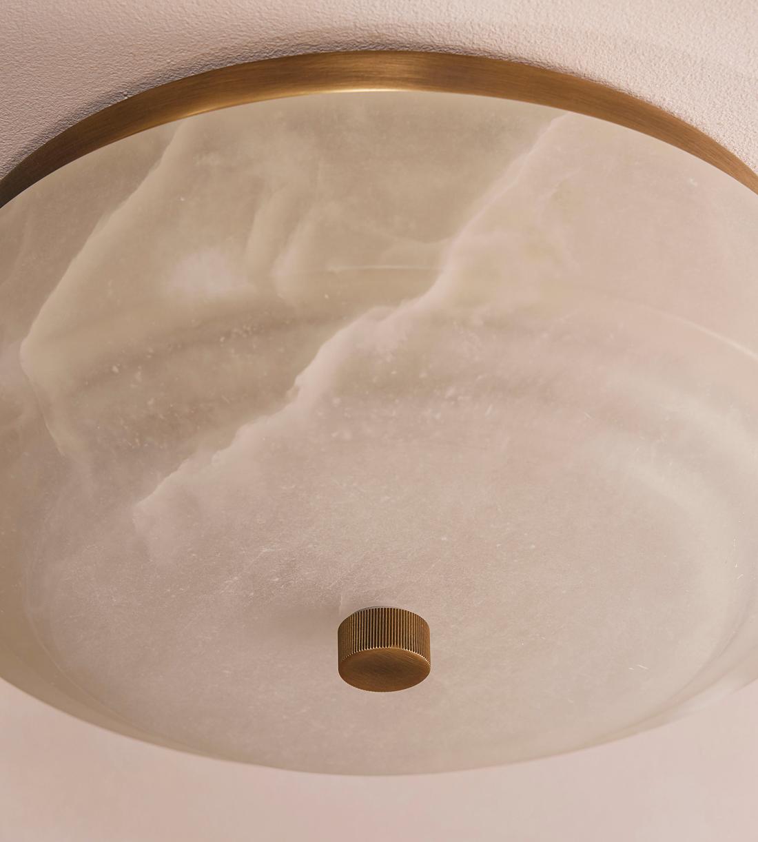 Odessa Alabaster Flush Light