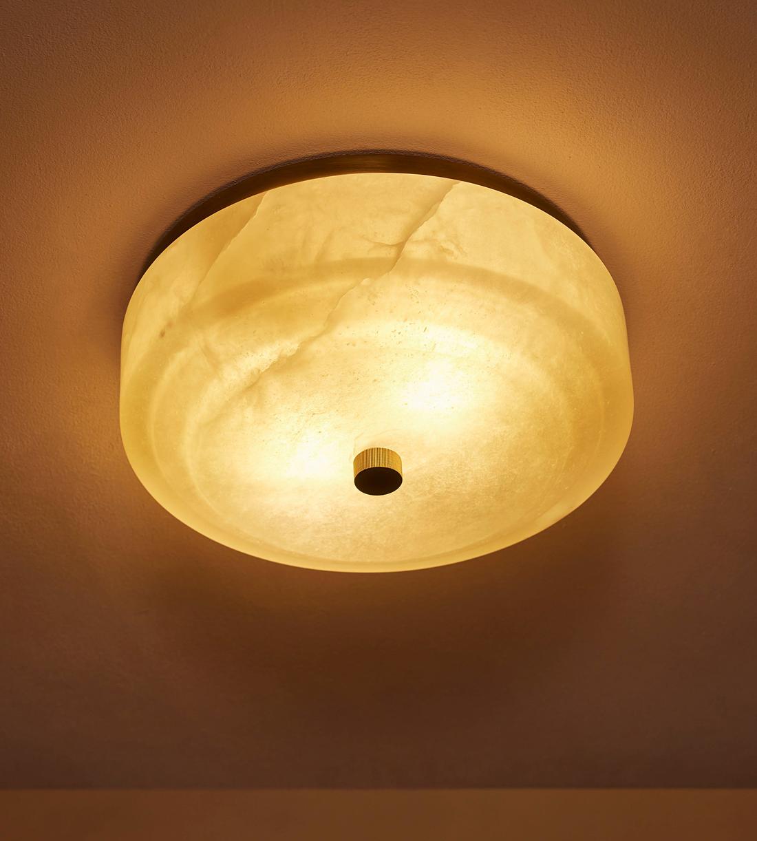 Odessa Alabaster Flush Light