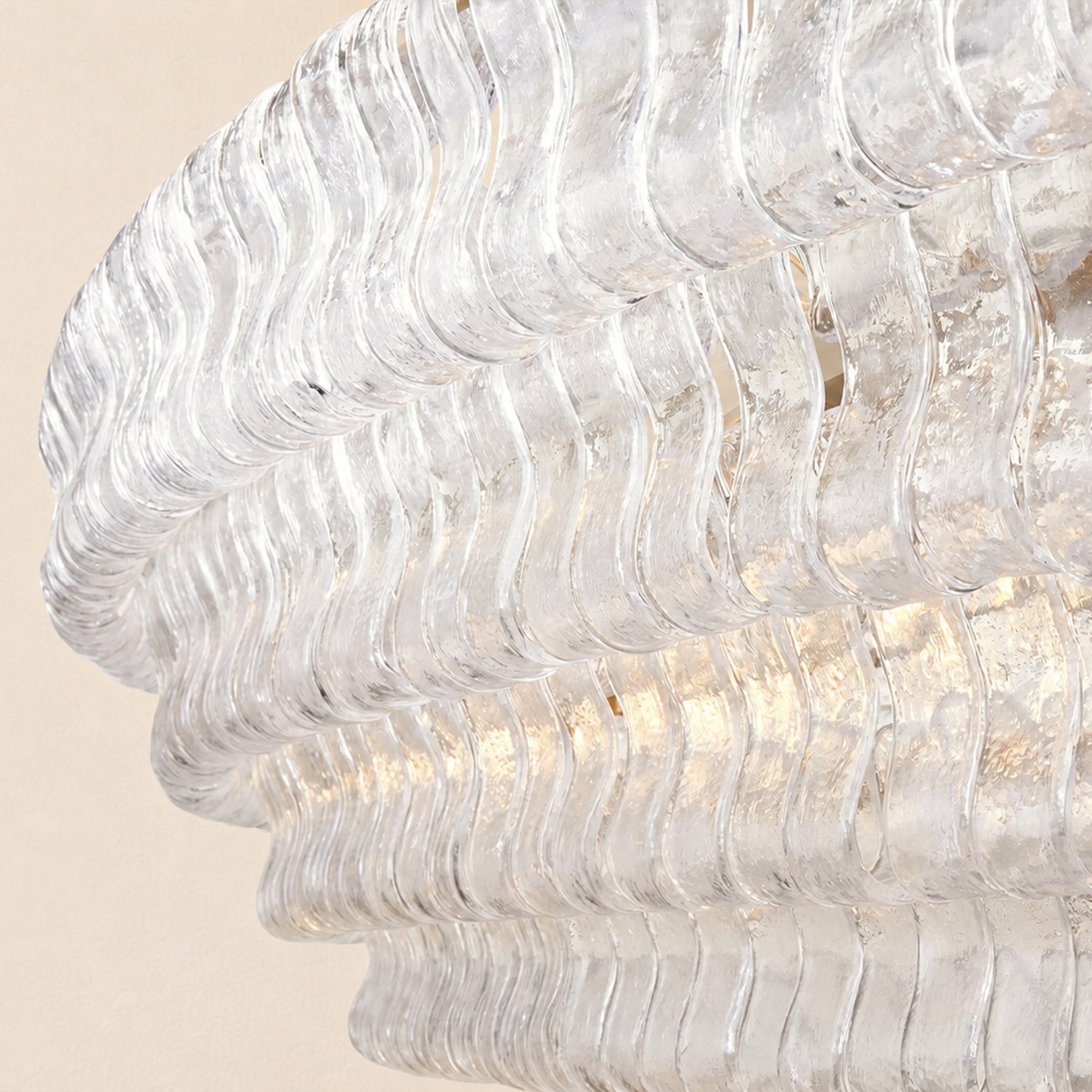 Amor Ghiaccio Glass Oval Chandelier 54"W/65"W