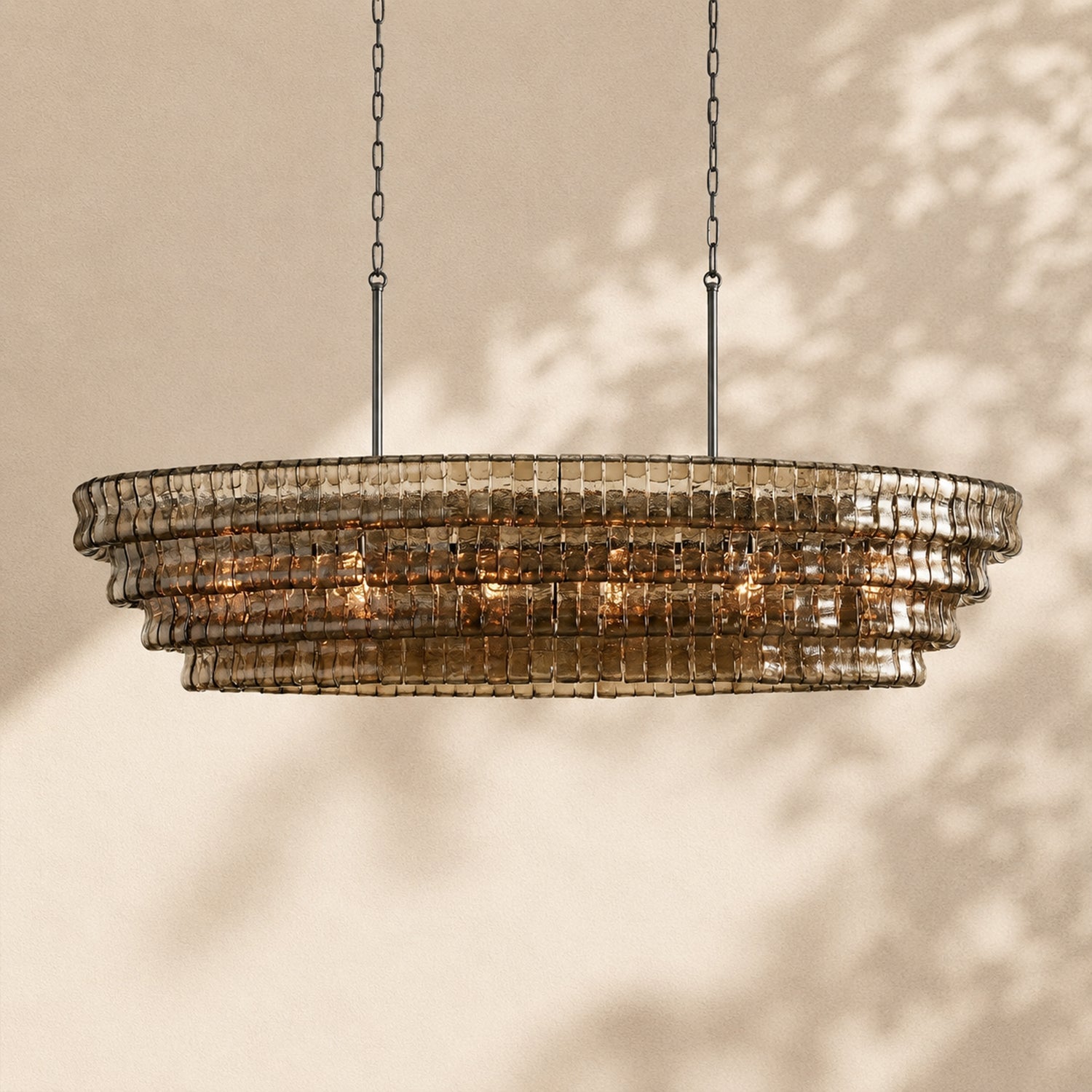 Amor Ghiaccio Glass Oval Chandelier 54"W/65"W