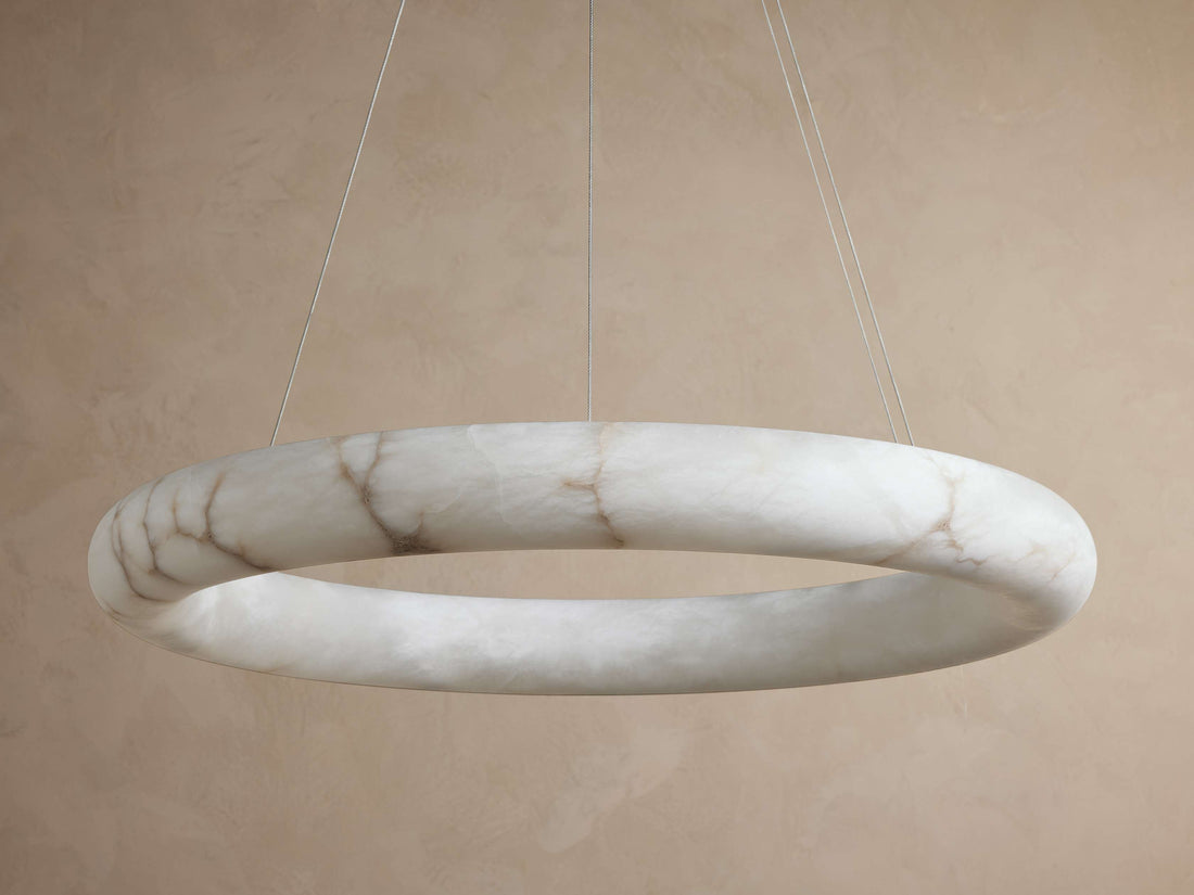 Halima Halo Alabaster  Chandelier