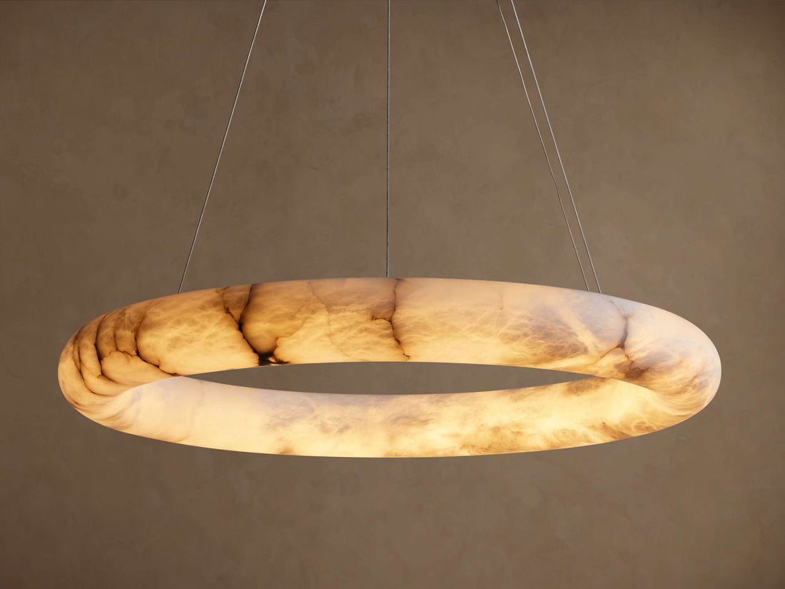 Halima Halo Alabaster  Chandelier