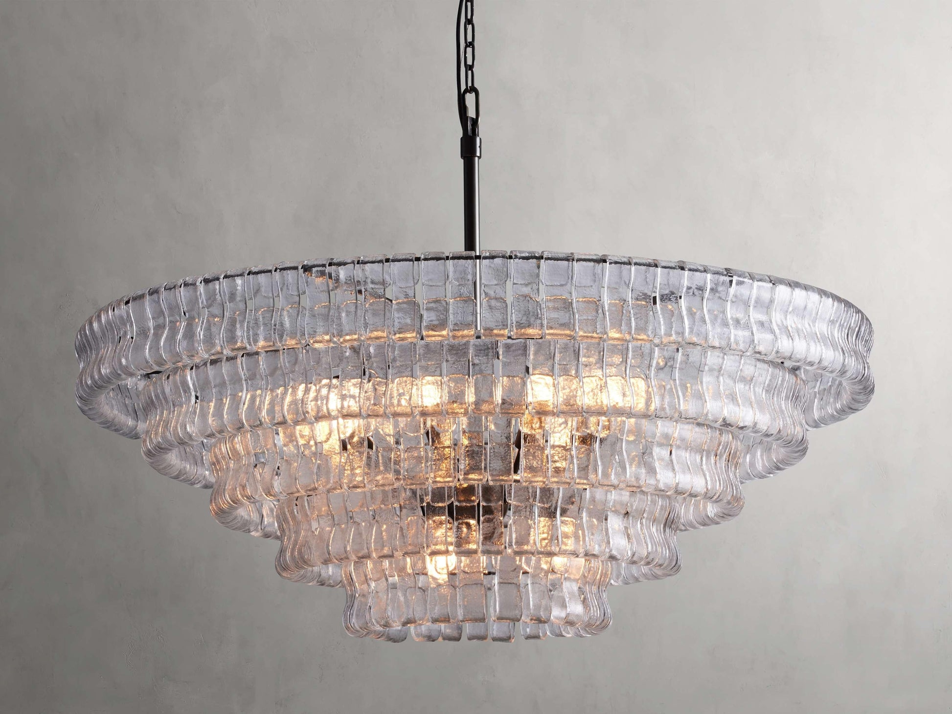 Art Glass Ghiaccio Round Chandelier 36" 48" 60" - King Lamps