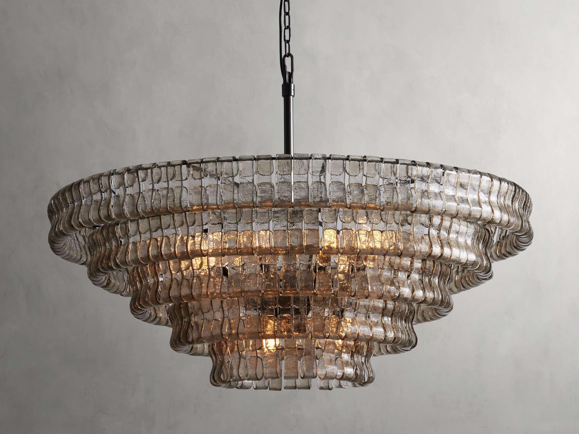 Art Glass Ghiaccio Round Chandelier 36" 48" 60" - King Lamps