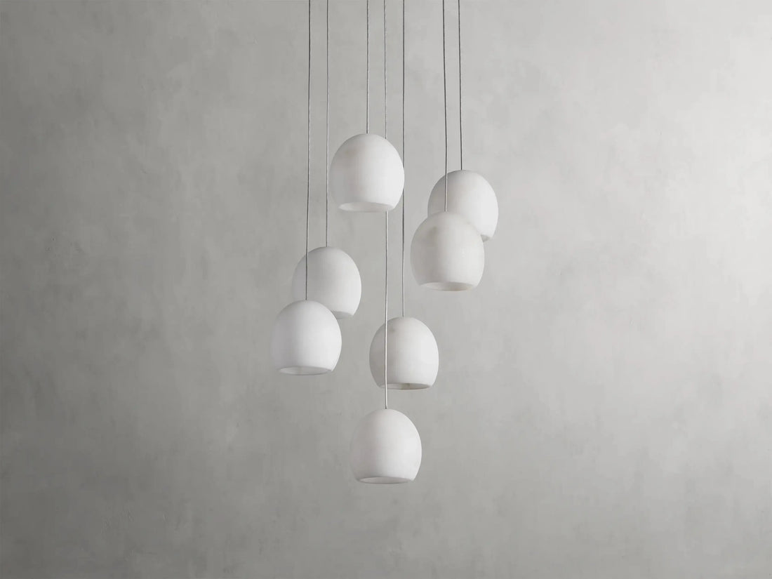 Maeva Round Alabaster Chandelier 13'' 21'' 36'' - King Lamps