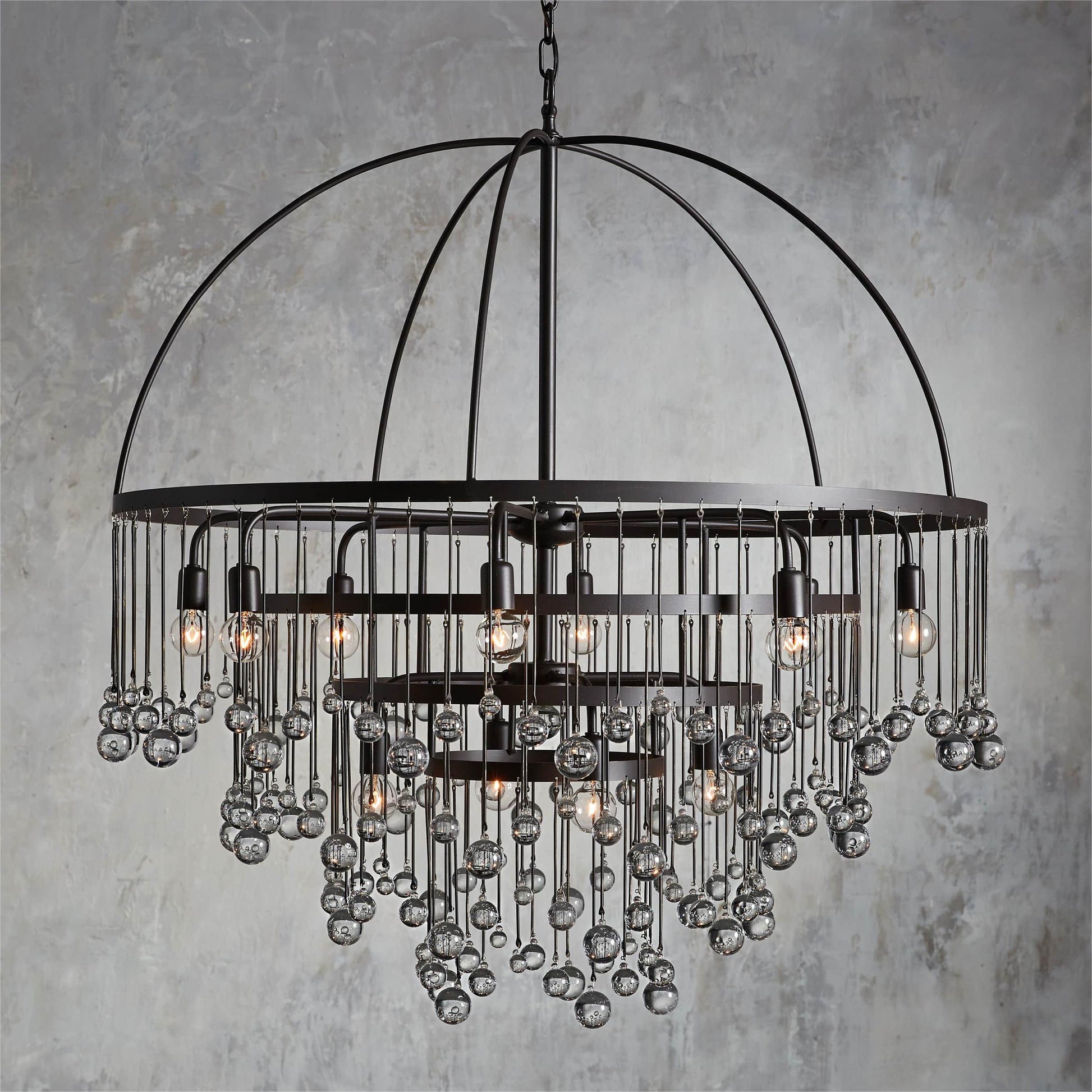 Aubrey Modern Crystal Ball 4 Tier Chandelier - King Lamps