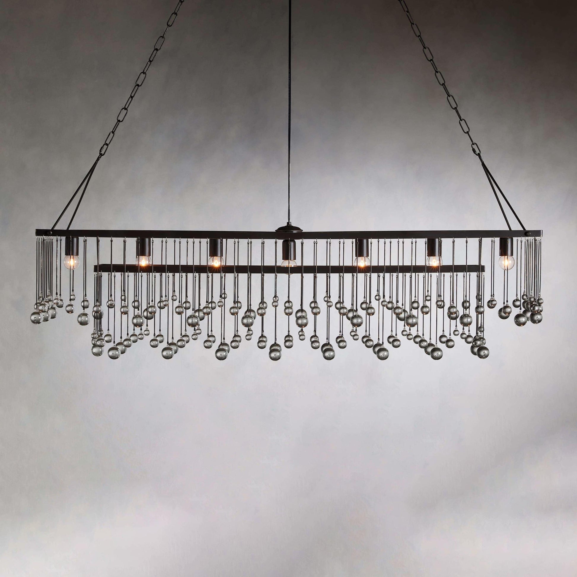 Aubrey Crystal Ball Rectangular Chandelier 47'' 60'' - King Lamps