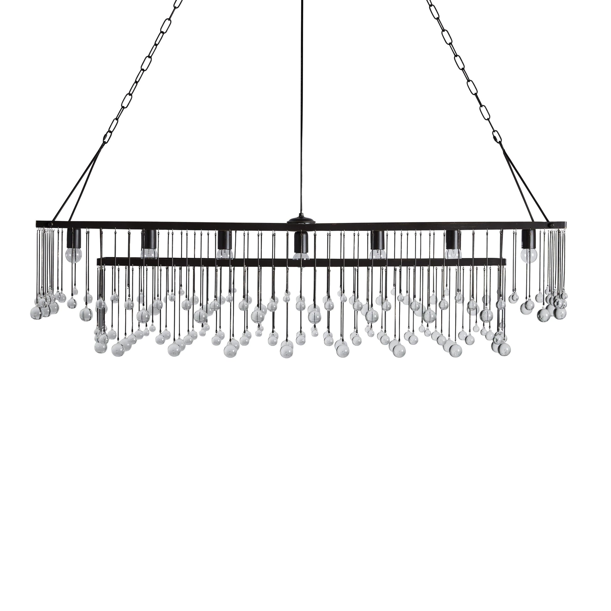 Aubrey Crystal Ball Rectangular Chandelier 47'' 60'' - King Lamps