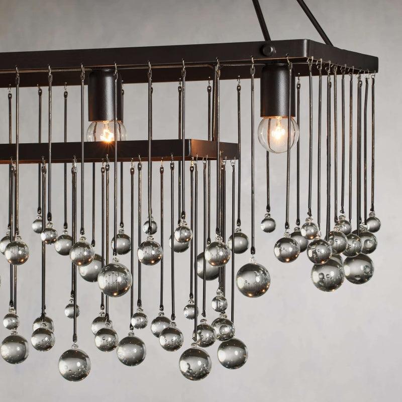 Aubrey Crystal Ball Rectangular Chandelier 47'' 60'' - King Lamps