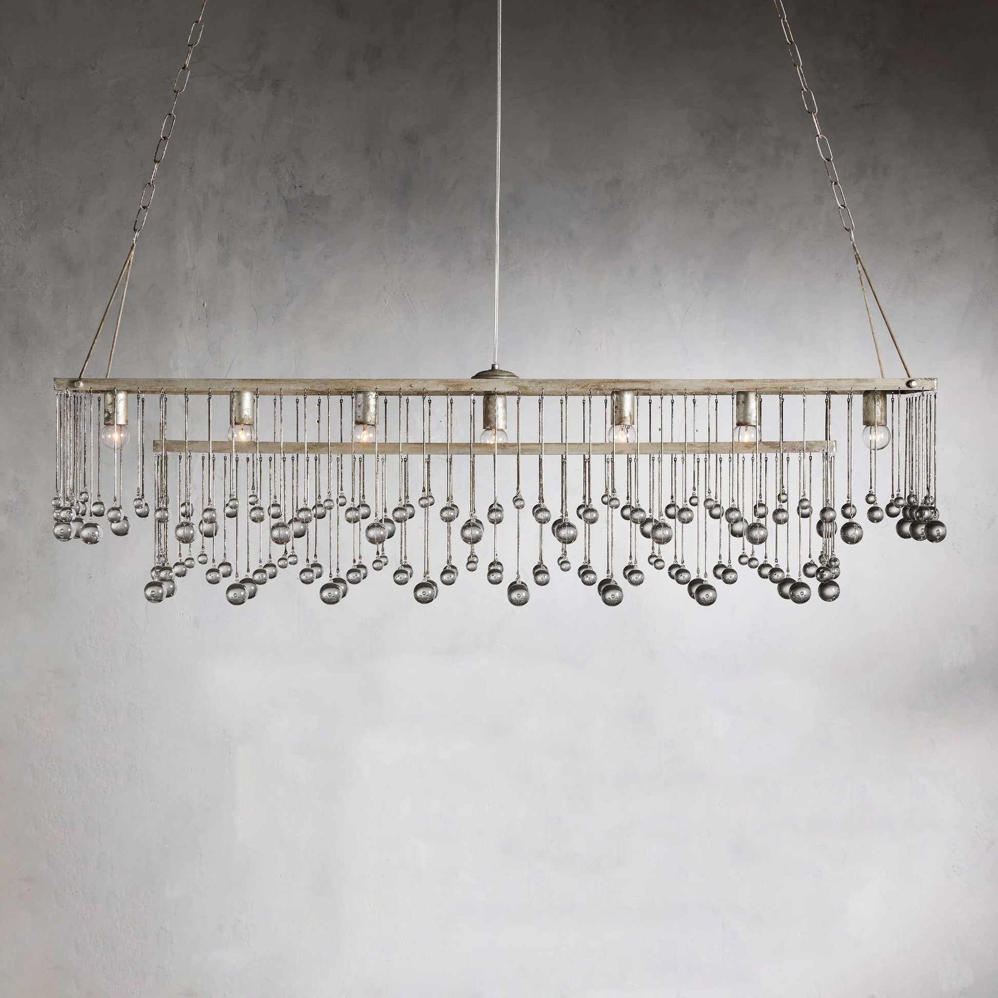 Aubrey Crystal Ball Rectangular Chandelier 47'' 60'' - King Lamps