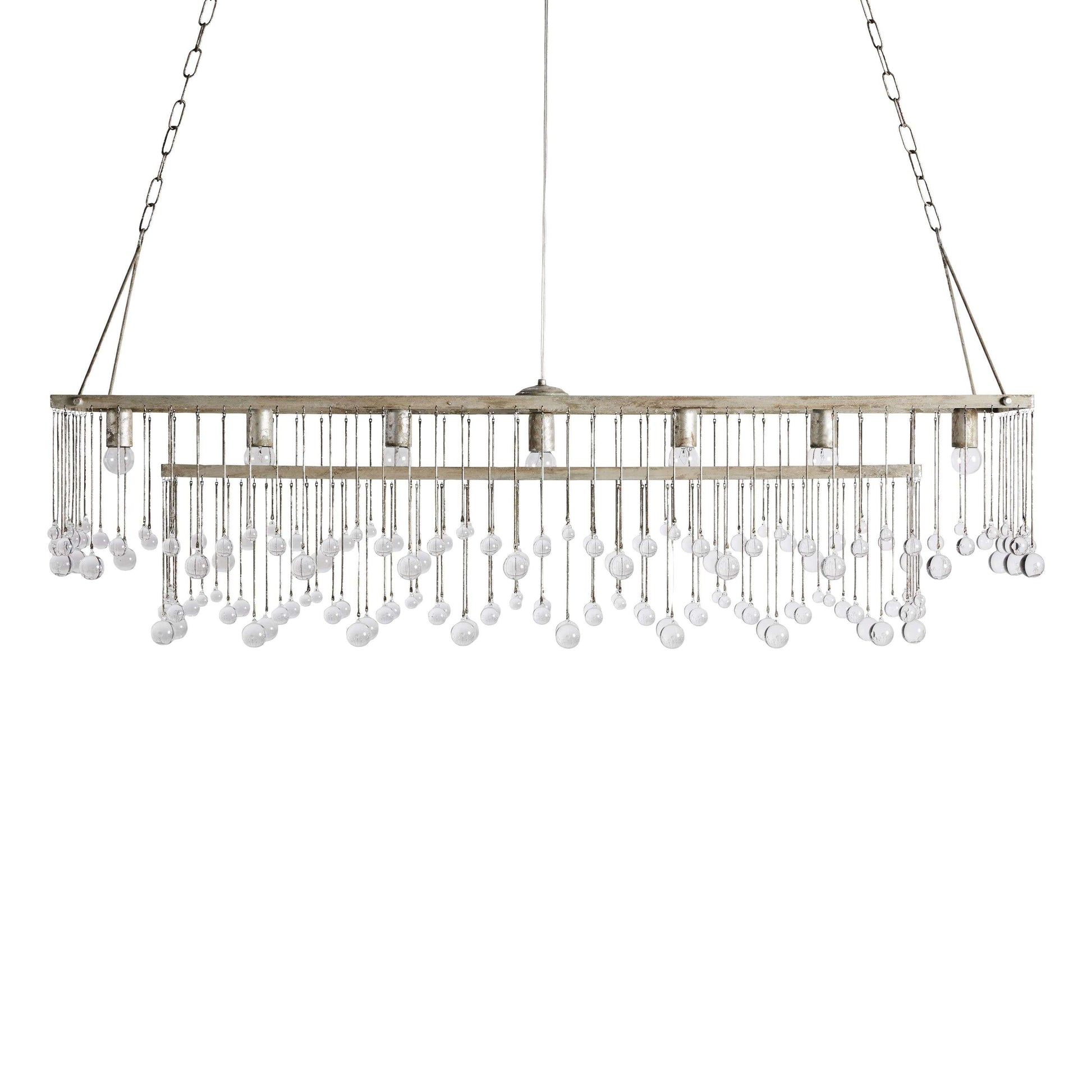 Aubrey Crystal Ball Rectangular Chandelier 47'' 60'' - King Lamps