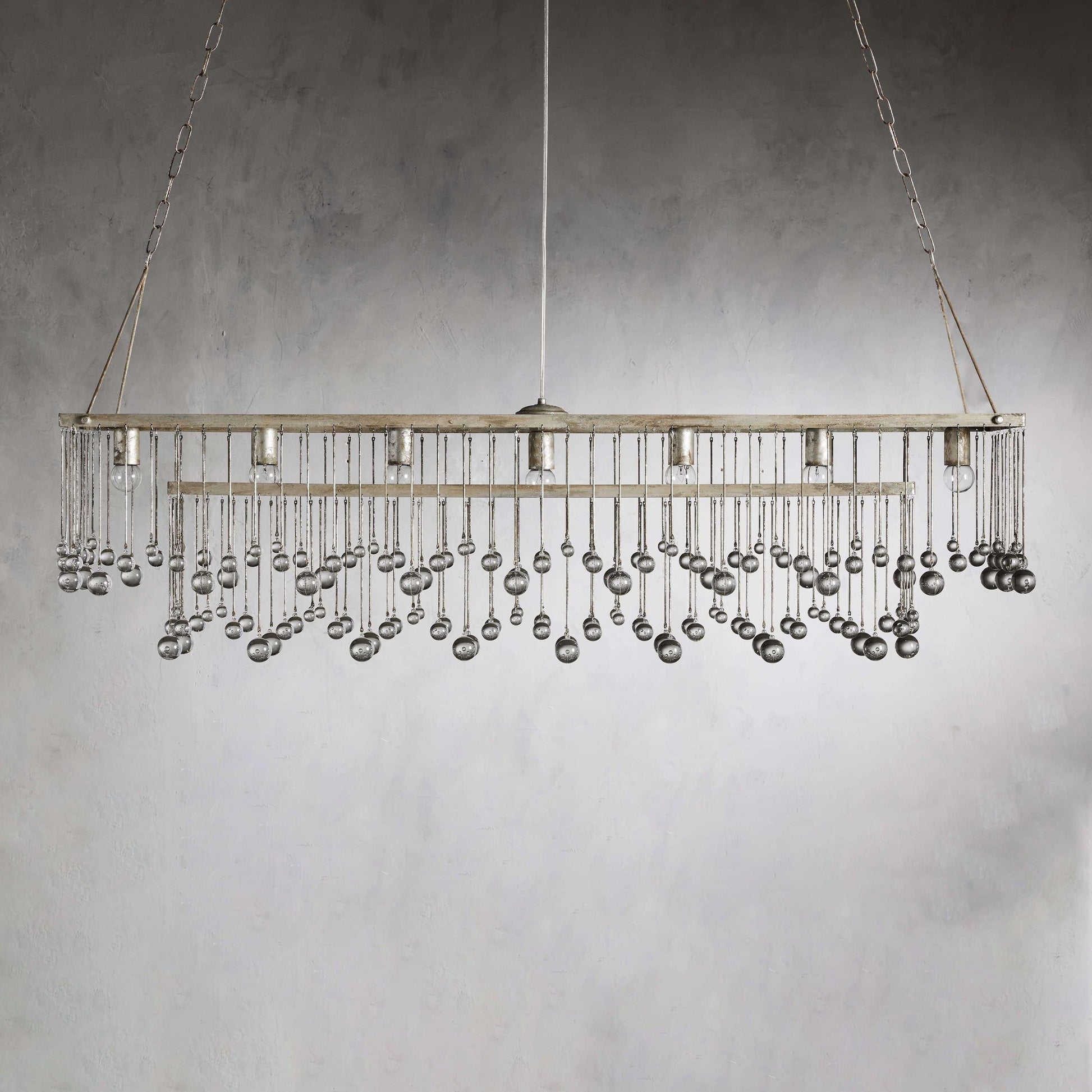Aubrey Crystal Ball Rectangular Chandelier 47'' 60'' - King Lamps