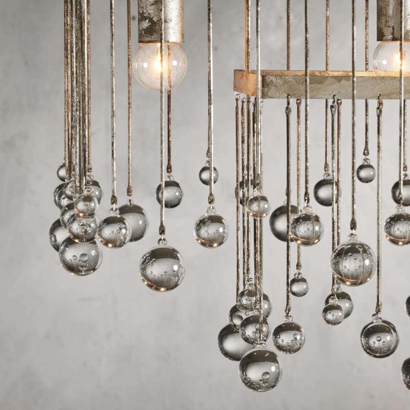 Aubrey Crystal Ball Rectangular Chandelier 47'' 60'' - King Lamps