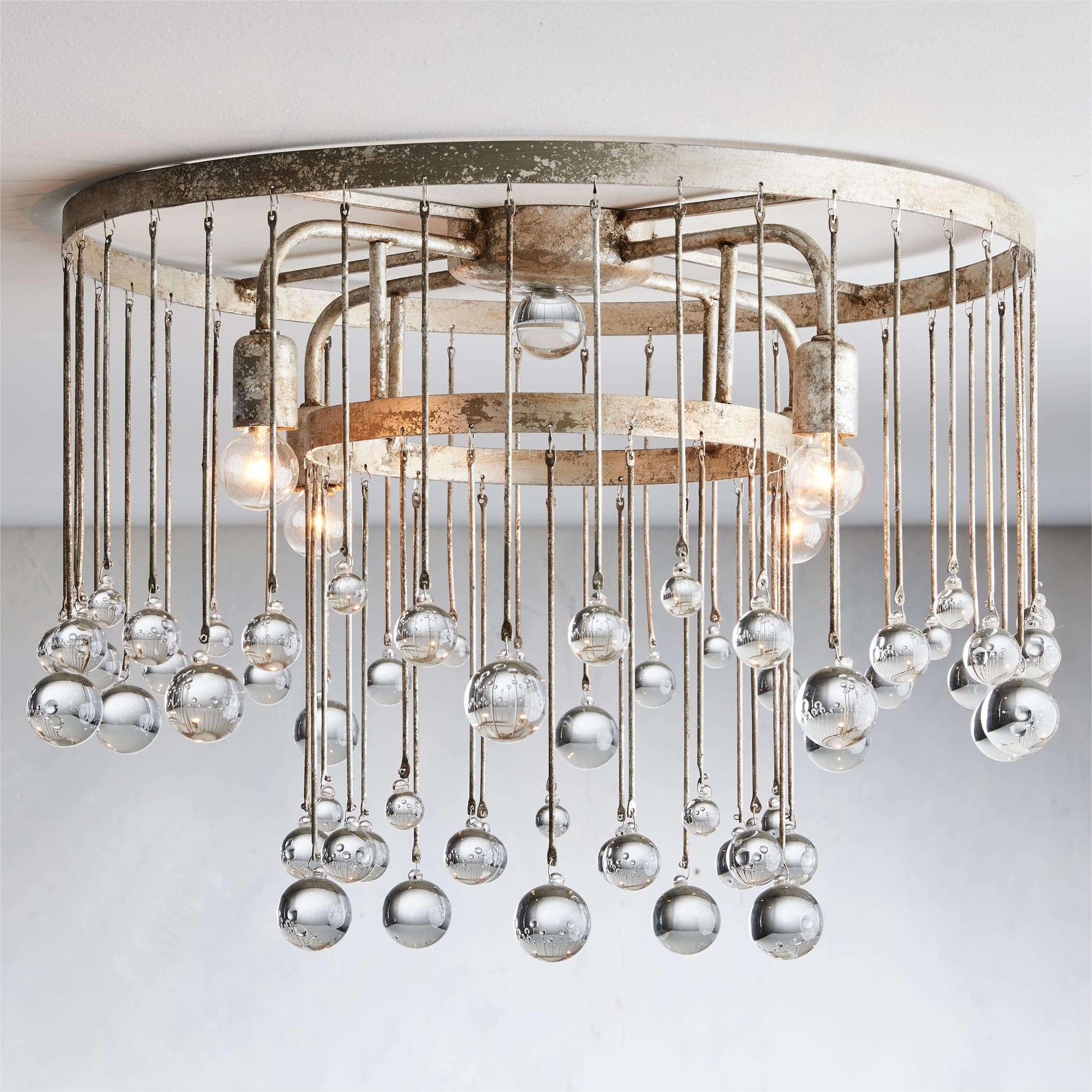 Aubrey Crystal Ball Flushmount Lamp - King Lamps