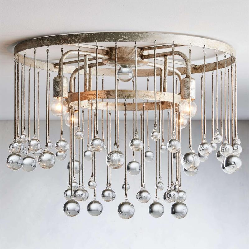 Aubrey Crystal Ball Flushmount Lamp - King Lamps